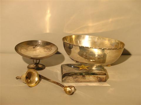 Appraisal: FIVE DANISH STYLE ITEMS Including a Reed Barton silver plate