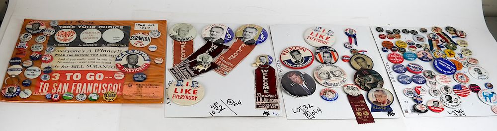 Appraisal: Four Sets of Buttons Others Ralph Oborne's personally collected presidential