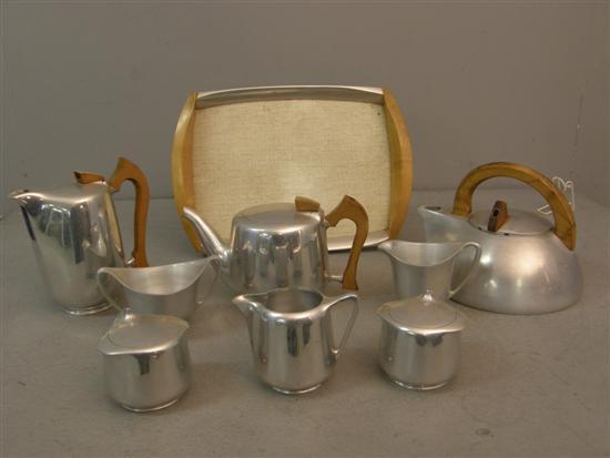 Appraisal: An Art Deco Picquot stainless steel tea service comprising two