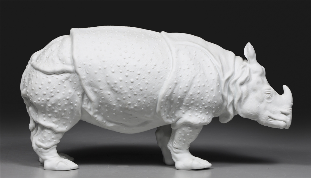 Appraisal: Nympenburg bisque porcelain Clara Rhinoceros marked overall good condition some