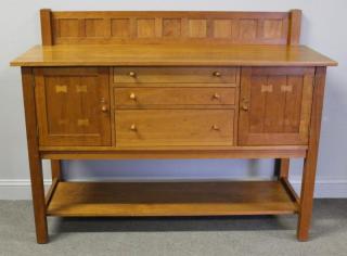 Appraisal: STICKLEY Audi Arts and Crafts Sideboard Signed cherry wood sideboard