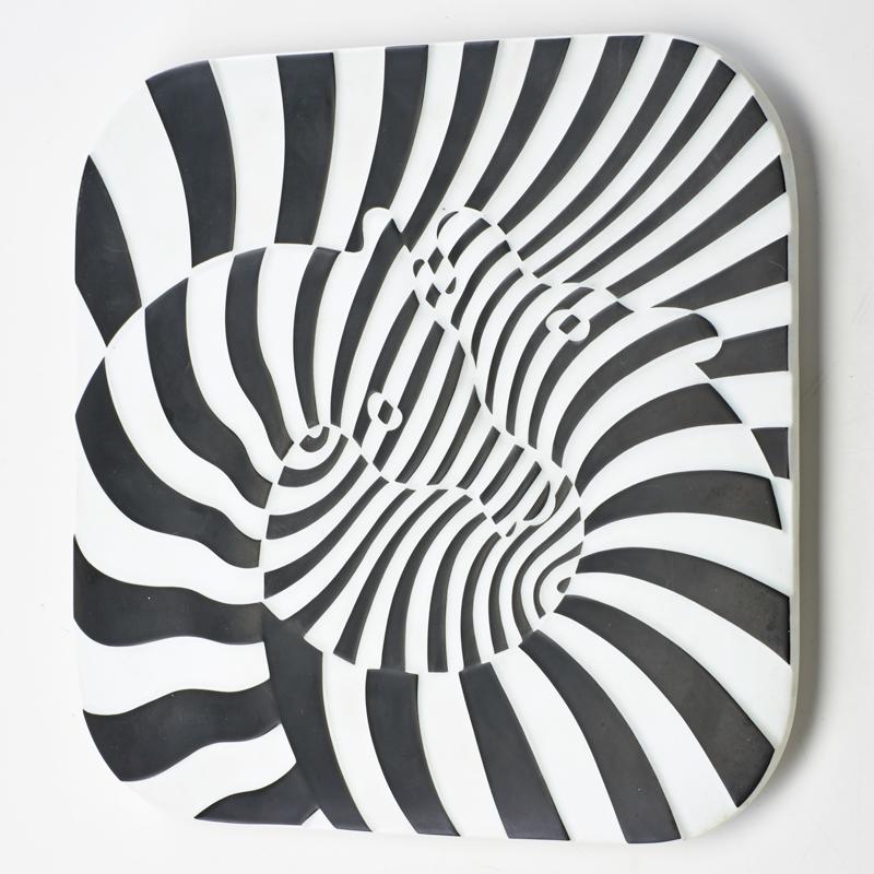 Appraisal: VICTOR VASARELY ROSENTHAL Zebra plate Germany Glazed porcelain Marked Rosenthal