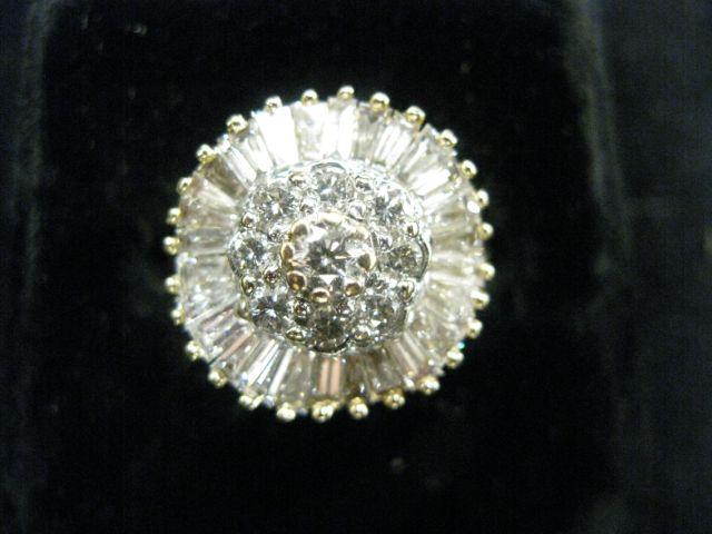 Appraisal: Diamond Ring round baguette diamonds totaling carats in k yellow