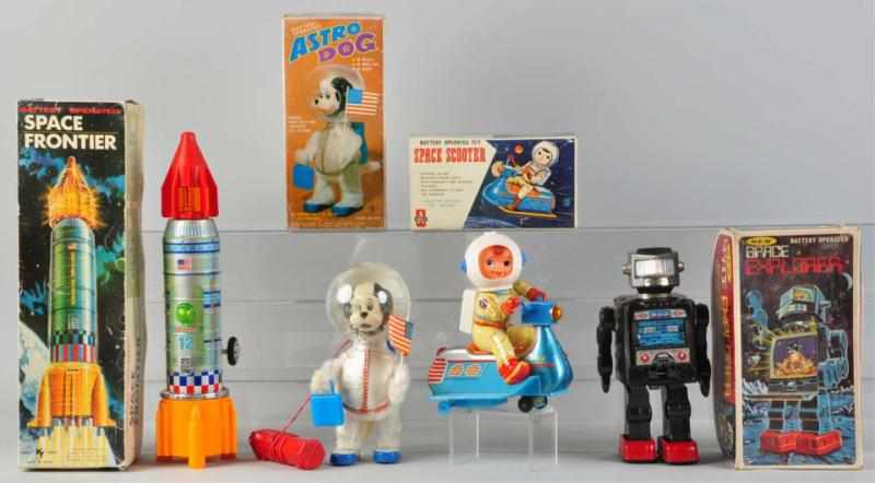 Appraisal: Lot of Space Battery-Operated Toys Japanese Includes one Space Explorer