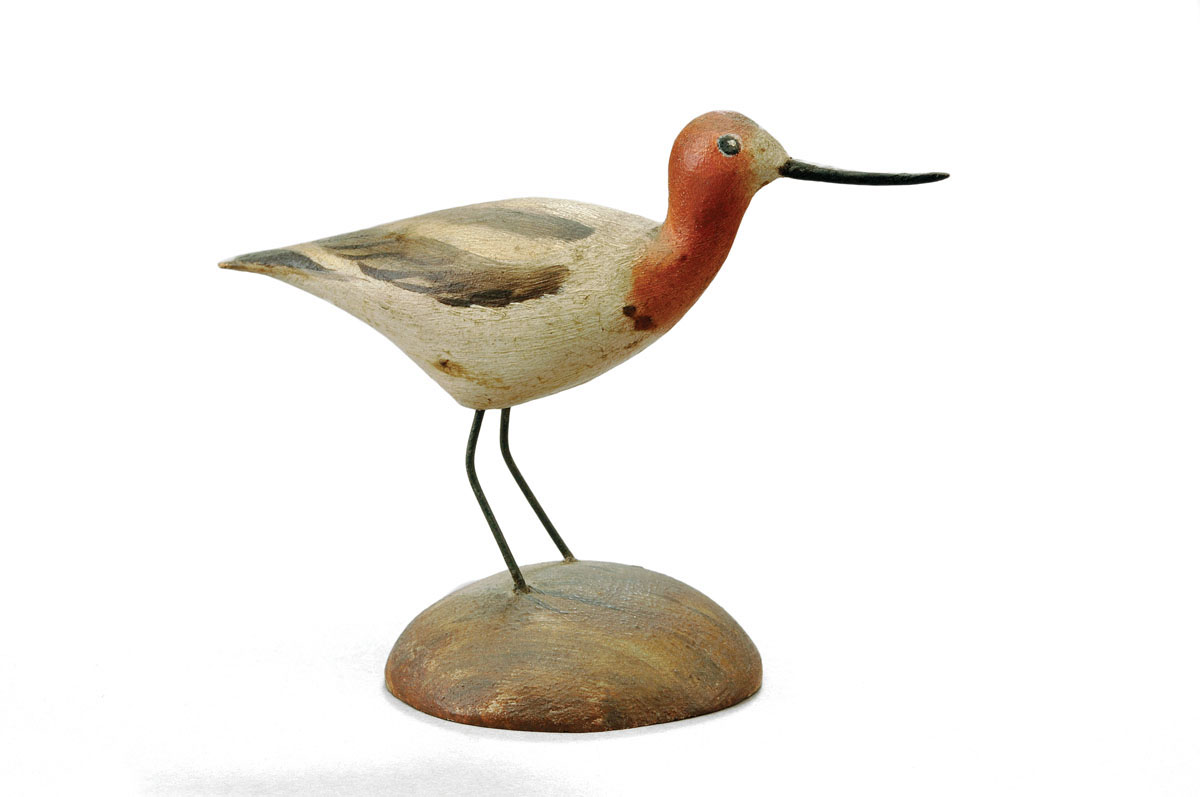 Appraisal: A ELMER CROWELL - CARVED AND PAINTED AVOCET CIRCA On