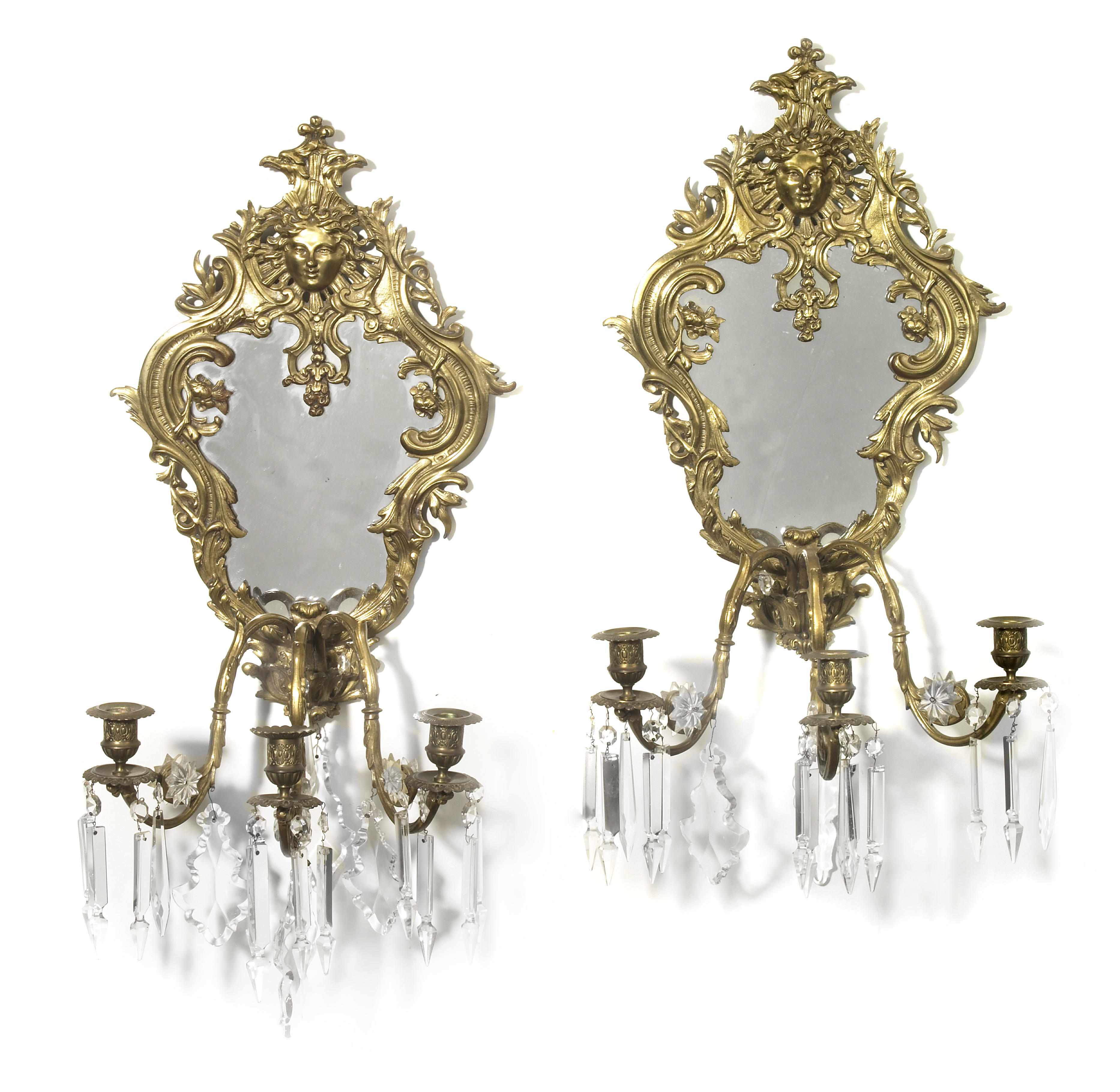 Appraisal: A pair of Louis XV style gilt bronze and glass