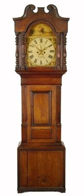 Appraisal: A Victorian Welsh oak and mahogany longcase clock with an