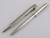 Appraisal: A white metal ball point pen by Dunhill Germany and