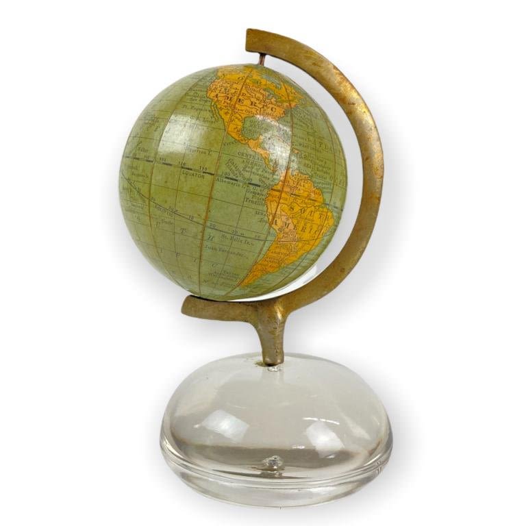 Appraisal: Antique Rand McNally Co's Terrestrial GlobePaperweight c to Domed magnifying