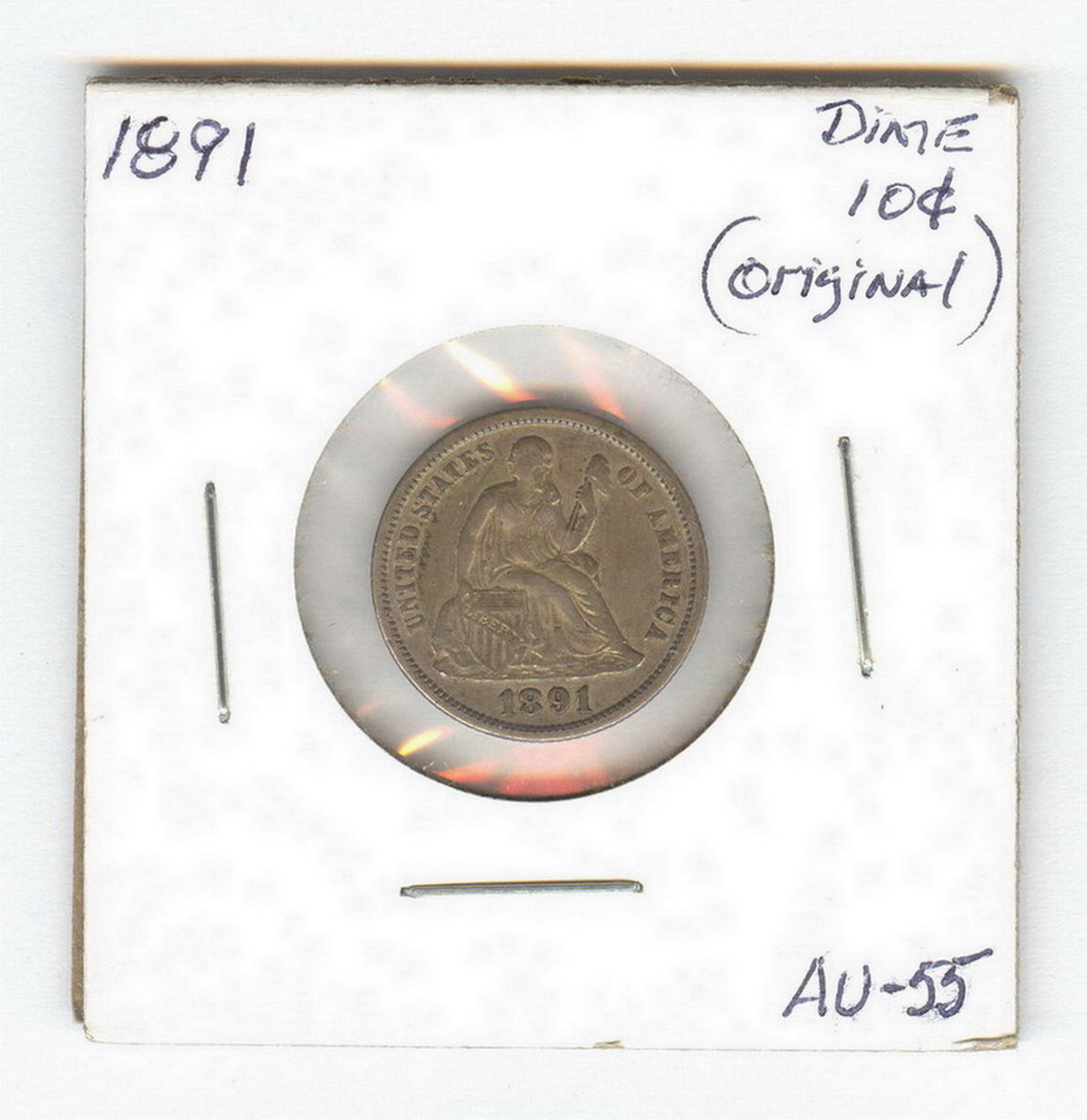 Appraisal: U S SEATED LIBERTY DIME Nice estate coin