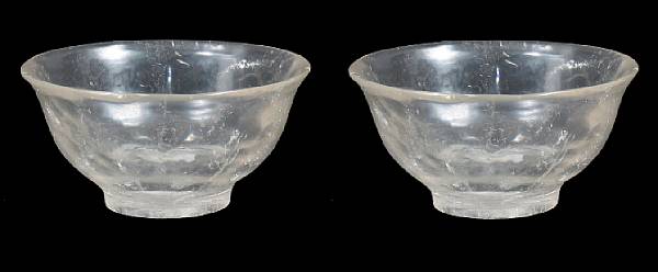 Appraisal: A lot of four rock crystal bowls diameter in each