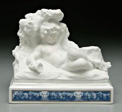 Appraisal: Porcelain figure sleeping youthful satyr base with p acirc te-sur-p