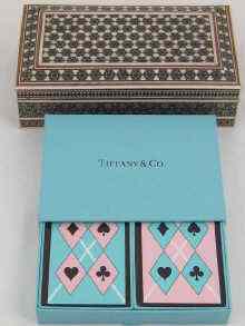 Appraisal: A boxed double pack of playing cards by Tiffany together