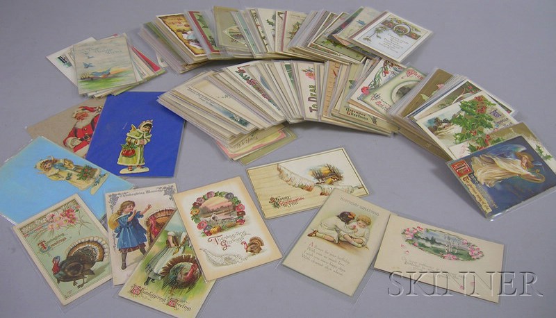 Appraisal: Lot of Early th Century Christmas Birthday and Thanksgiving Postcards