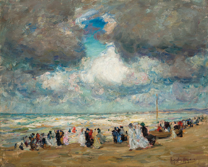 Appraisal: AUGUSTUS KOOPMAN American - A Day at the Beach oil