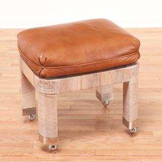 Appraisal: Karl Springer attrib stool Karl Springer attrib stool c s