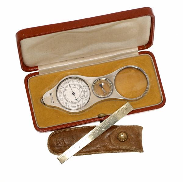 Appraisal: GOLD SILVER CARTOGRAPHER S ACCESSORIES k ruler by Sloan Newark