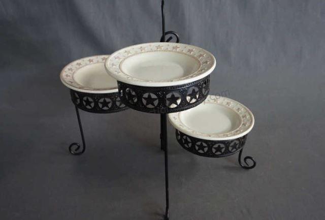 Appraisal: Stars Collection Three Tier Buffet Server Rustic stars collection serving