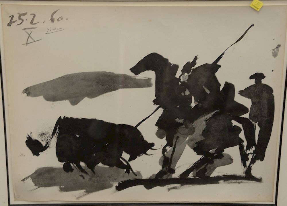 Appraisal: Pablo Picasso - lithograph bull fight X pencil numbered lower