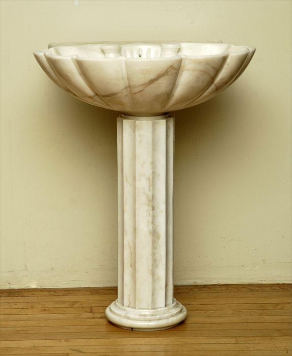 Appraisal: White Marble Pedestal Sink Sheryl Wagner x x in