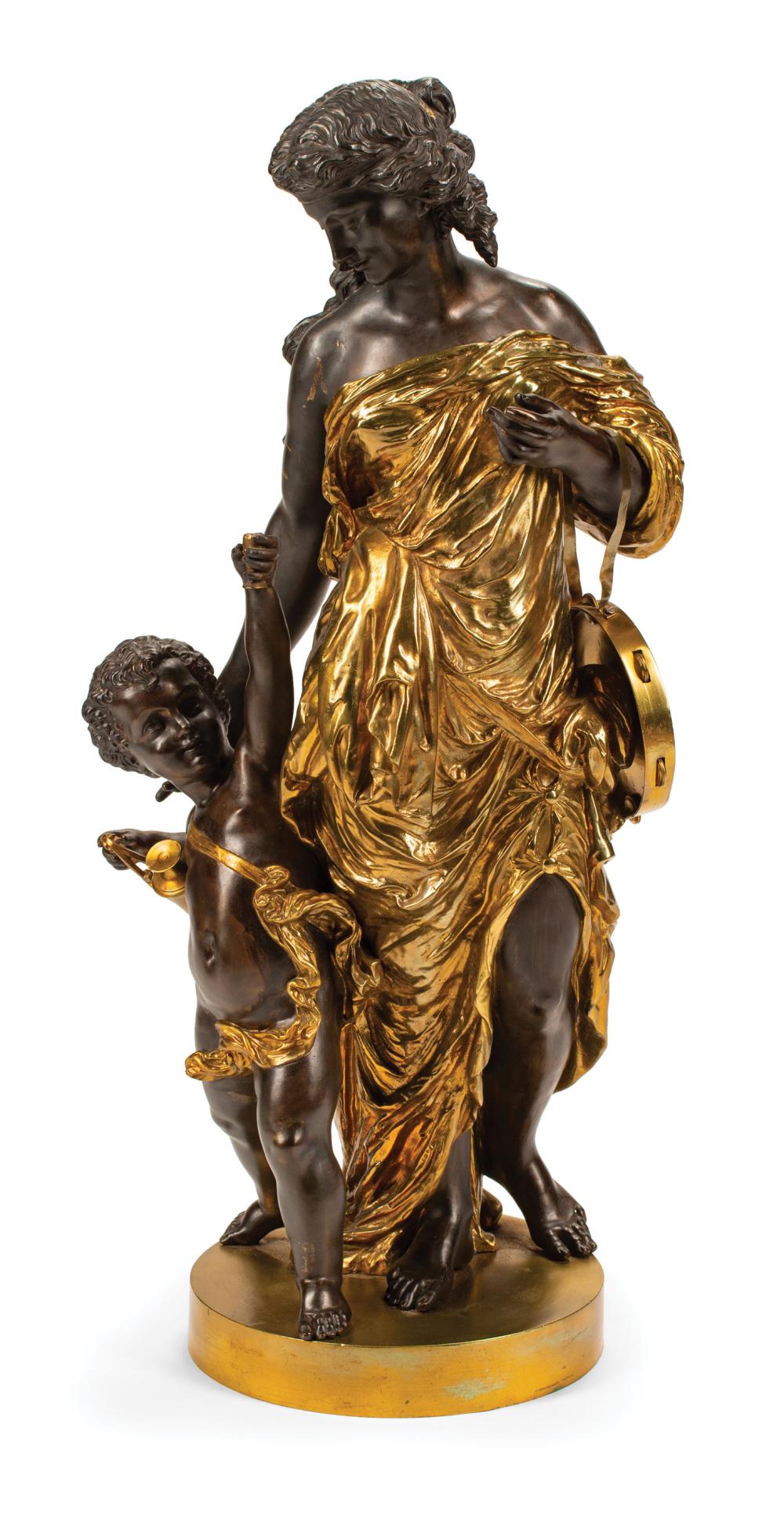 Appraisal: Large Patinated and Gilt Bronze Bacchic Figural Group cast as