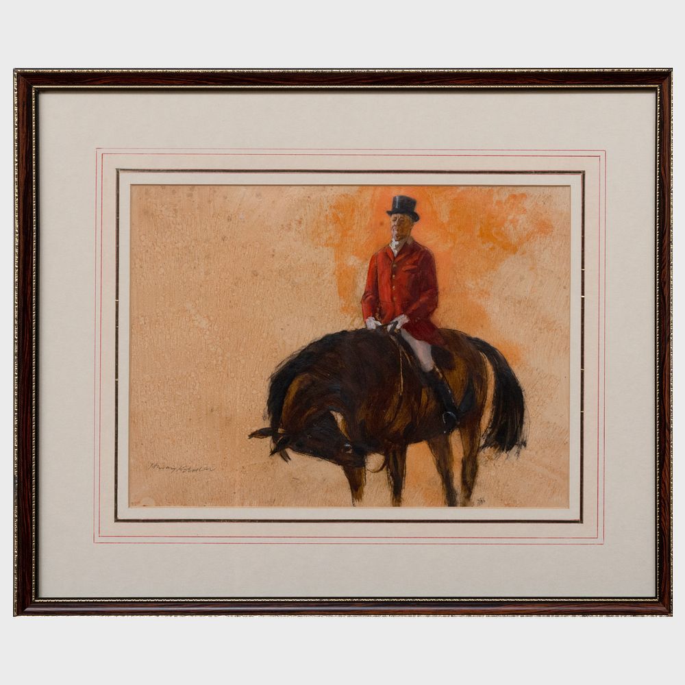 Appraisal: Henry Koehler - Heavyweight Hunter Oil on paper signed 'Henry