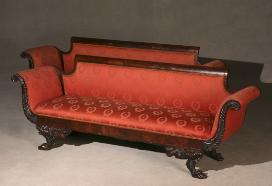 Appraisal: Pair of Classical Mahogany Sofas New York Circa - Each