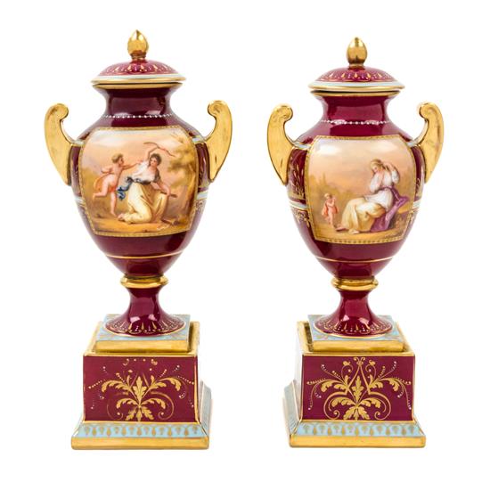 Appraisal: Sale Lot A Pair of Vienna Porcelain Vases each of