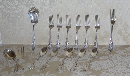 Appraisal: Title pcs sterling silverware including pcs flatware mfg Whiting pattern