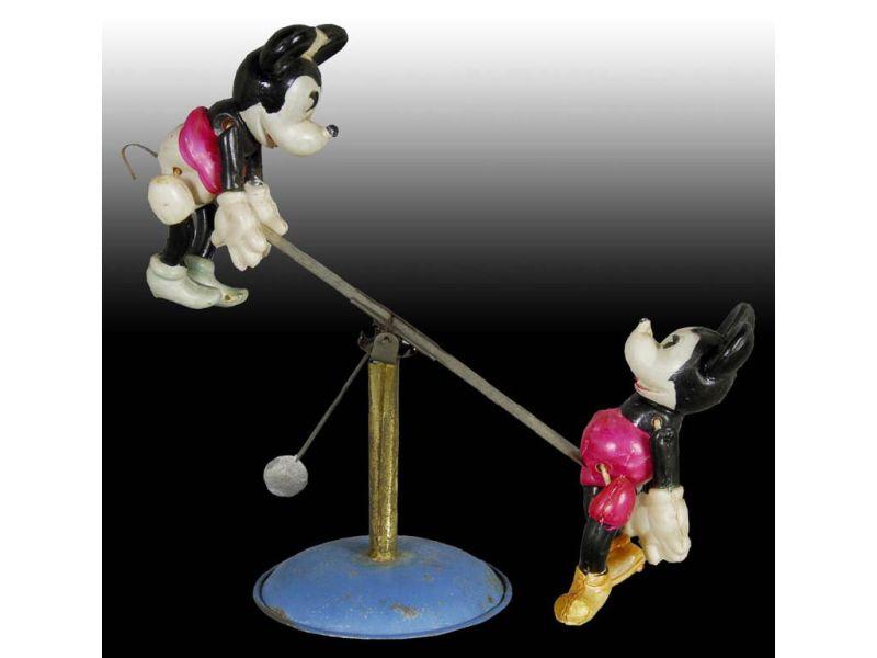 Appraisal: Walt Disney Celluloid Mickey Minnie Mouse See-Sa Description '' L