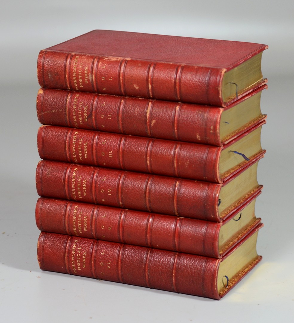 Appraisal: Wordsworth William Poetical Works London volumes MO full red morocco