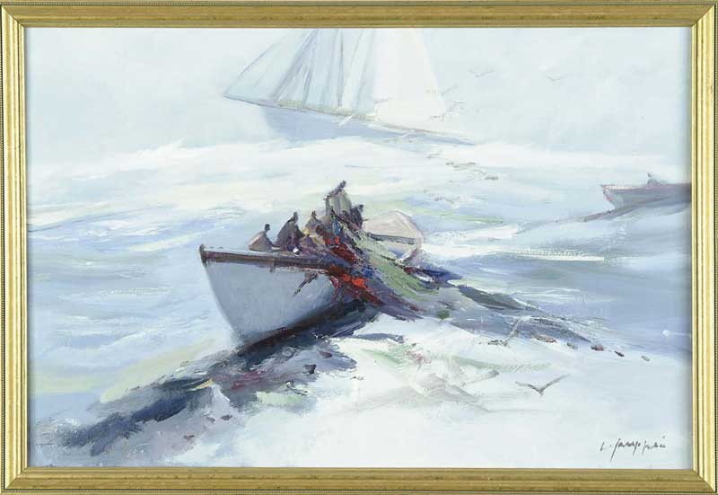 Appraisal: CHARLES C GRUPPE American - PULLING IN THE NETS Oil