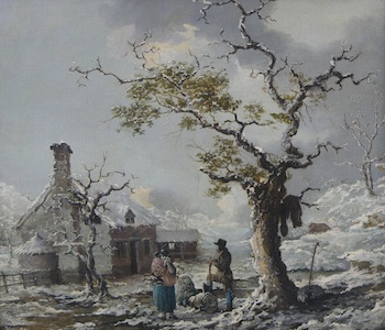 Appraisal: George Morland British - Rustics gathering wood in a winter