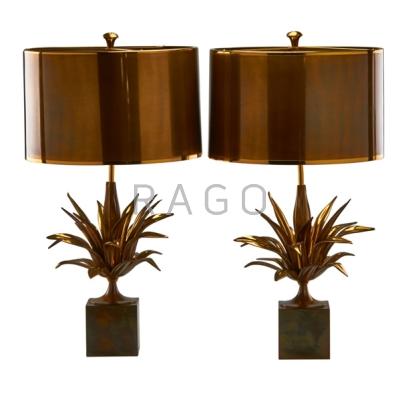 Appraisal: MAISON CHARLES Pair of table lamps France s Patinated bronze