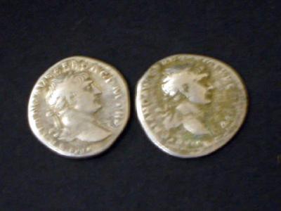 Appraisal: TWO TRAJAN DENARII with Victory and Mars on reverse