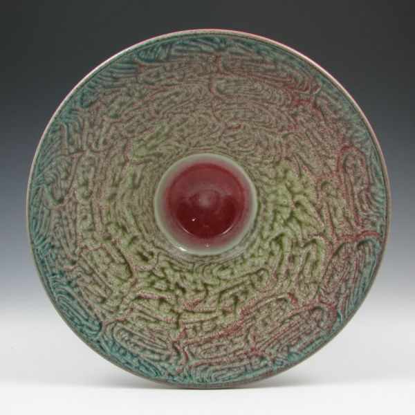 Appraisal: Larry Spears pedestal bowl with pastel glaze treatment Signed Spears