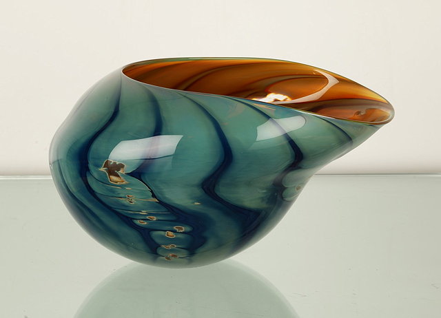 Appraisal: Peter Layton Czech b Bowlturquoise and green to outside and