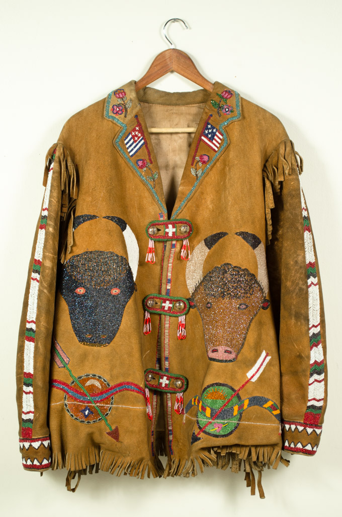 Appraisal: NATIVE AMERICAN BEADED BUCKSKIN JACKET the Indigenous peoples of the