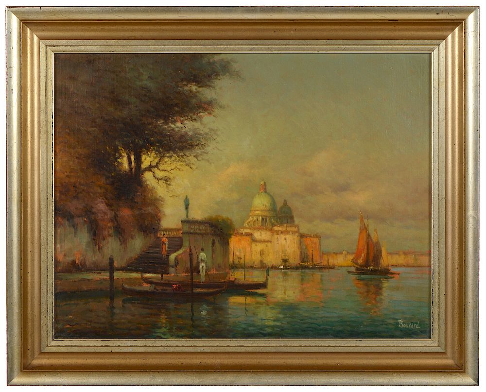 Appraisal: Joseph Antoine Bouvard Painting of Venice O C Joseph Antoine