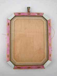 Appraisal: A white metal tests silver and enamel photo frame marked