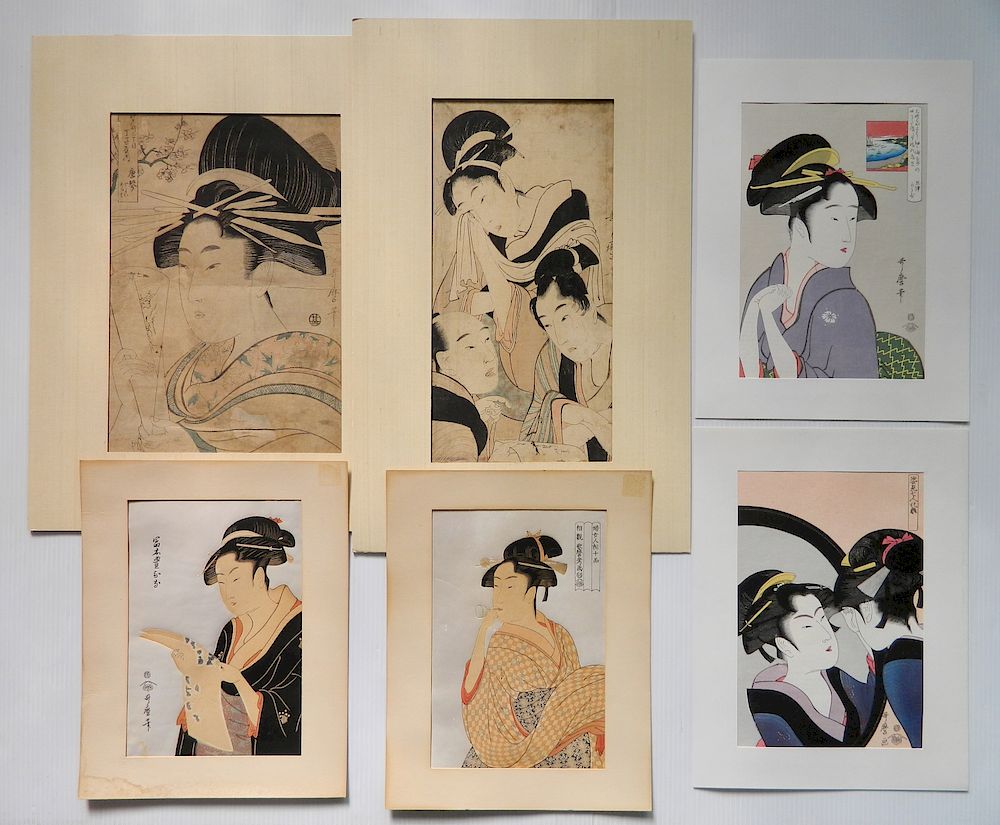 Appraisal: after Utamaro Kitagawa woodblocks after Utamaro Kitagawa Japanese - -