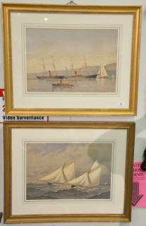 Appraisal: Pair of Fred S Cozzens colored lithographs Near the Finish