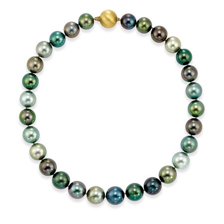 Appraisal: Multi-Colored Black Cultured Pearl Necklace Estimate -