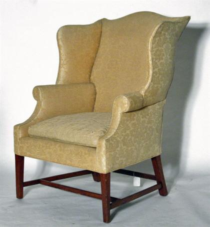 Appraisal: Mahogany wing chair new england late th century The serpentine