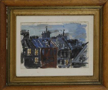 Appraisal: th Century School Rooftops Color print signed in plate lower