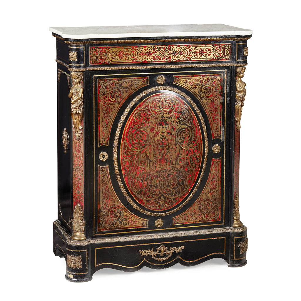 Appraisal: YNAPOLEON III EBONISED BOULLE MARQUETRY SIDE CABINET TH CENTURY the