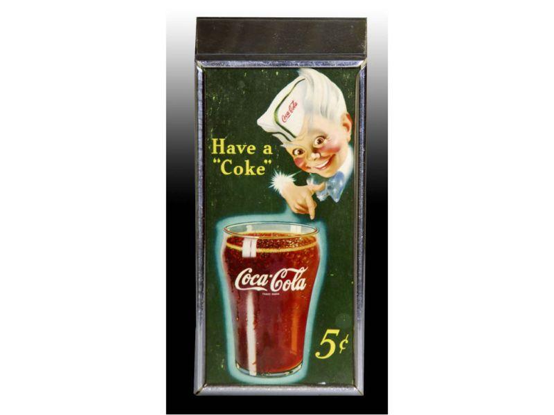 Appraisal: Coca-Cola Chrome Sprite Boy Napkin Dispenser Description - '' T