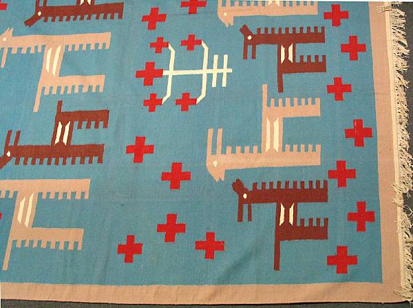 Appraisal: A Dhurrie kilim size approximately ft in x ft in