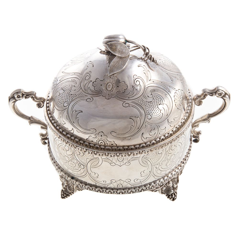 Appraisal: Attractive American Coin Silver Covered Dish C - unmarked circular