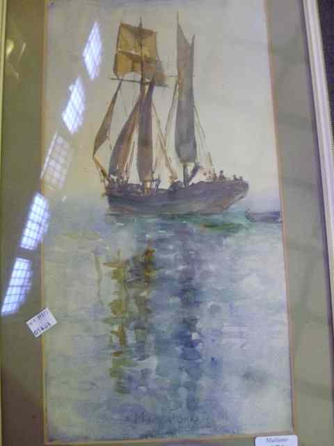 Appraisal: MARY JONES TH CENTURY Boat on still waters signed lower